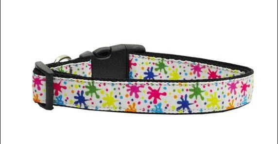 Dogs Spatter Paint Nylon Ribbon Collars