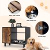 Large Dogs Feeder Station & Storage Cabinet with Stainless Steel Bowls