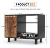 Large Dogs Feeder Station & Storage Cabinet with Stainless Steel Bowls