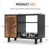 Large Dogs Feeder Station & Storage Cabinet with Stainless Steel Bowls