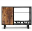 Large Dogs Feeder Station & Storage Cabinet with Stainless Steel Bowls