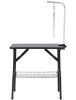 Adjustable Dog Grooming Table with Loop & Basket