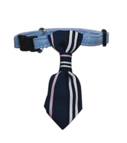 Dogs Deep Blue Stripe Chairman of the Board Neck-tie Collar