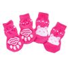 Dogs Knitted Indoor Socks Pink Rabbit Pattern Paw Covers