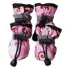 4 Pcs Pink Cute Dog Waterproof Rain Shoes