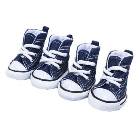 4 Pcs Dogs Casual Denim Canvas Shoes