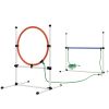 PawHut 5pc Dog Agility Training Equipment Set with Spray Water Tube, White