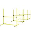 PawHut Dog Agility Training 4 Piece Set with Adjustable Height Jump Bars Carry Bag Yellow
