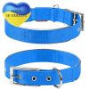 Blue Nylon Reflective Adjustable Dog Collar
