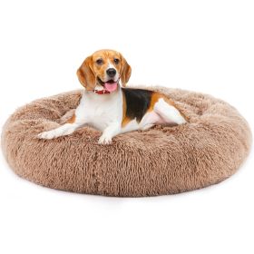 Anti-Slip Round Fluffy Plush Faux Fur Dog Bed