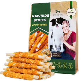 Dogs Natural Chew Chicken-wrapped Rawhide Sticks