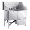 50 Inch Dog Grooming Bath Tub Stainless Steel w Ramp Faucet Left Door