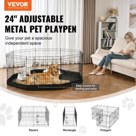 VEVOR 8-Panel Dog Playpen Kennel Bottom Pad & Ground Stakes