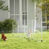 PawHut 4 Pieces Dog Agility Training Equipment Set with Weave Poles, Spray Water Tube, Whistle, Carry Bag, White
