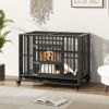 Foldable Heavy-Duty Metal Dog Crate with Lockable Wheels