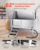 62 Inch Dog Grooming Bath Tub Stainless Steel w Stairs Water Filter Left