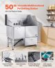 50 Inch Dog Grooming Bath Tub Stainless Steel w Ramp Faucet Left Door