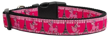 Poodles in Paris Nylon Dog Collar (Option: Medium Narrow)
