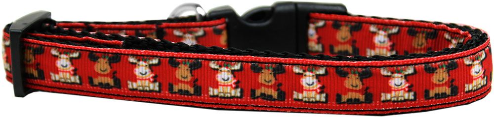 Reindeer Nylon Ribbon Dog Collar (Option: Medium Narrow)