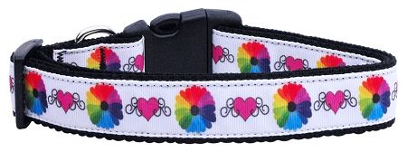 Technicolor Love Nylon Ribbon Dog Collars (Option: Large)