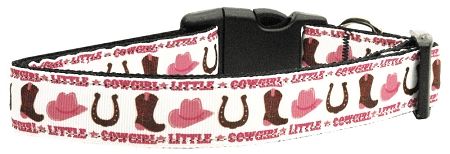 Little Cowgirl Nylon Ribbon Dog Collars (Option: Large)