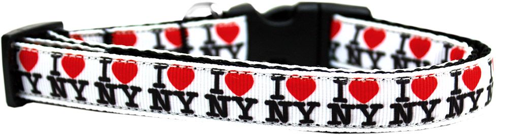I Heart NY Ribbon Dog Collar (Option: Medium Narrow)