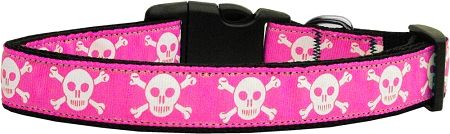 Pink Skulls Dog Collar (Option: Large)