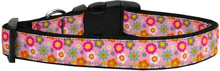 Pink Spring Flowers Dog Collar (Option: Large)