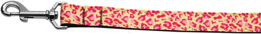 Tan and Pink Leopard Nylon Dog Leashes (Option: 4 Foot Leash)