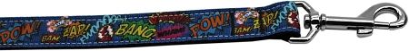 Superhero Sound Effects Nylon Dog Leash (Option: 3/8 inch wide 4ft Long)