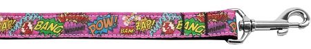Superhero Sound Effects Pink Nylon Dog Leash (Option: 4 Foot)