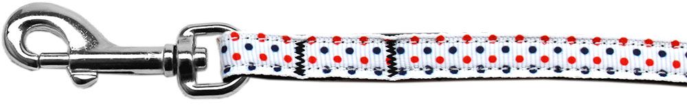 Patriotic Polka Dots Nylon Ribbon Pet Leash (Option: 3/8 inch wide 4Ft Lsh)