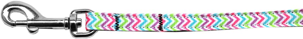 Summer Chevrons Nylon Ribbon Pet Leash (Option: 3/8 inch wide 4Ft Lsh)