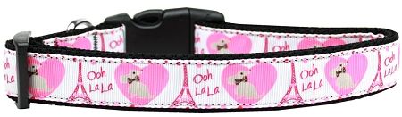 Oh La La Paris Nylon Dog Collar (Option: Large)