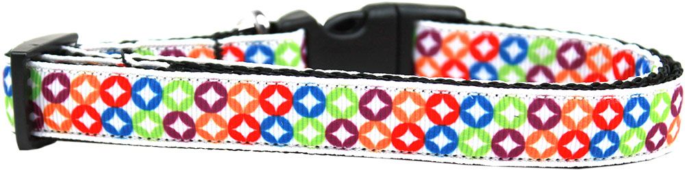Bright Diamonds Nylon Ribbon Dog Collar (Option: Medium Narrow)