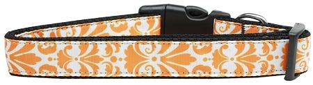 Damask Orange Nylon Dog Collar (Option: Medium Narrow)