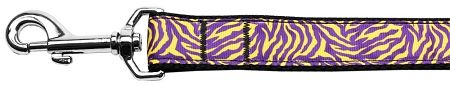 Purple and Yellow Tiger Stripes Nylon Dog Leash (Option: 4 Foot)