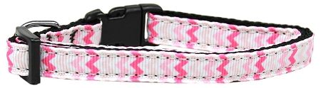 Sweet Chevrons Nylon Dog Collar (Option: Cat Safety)