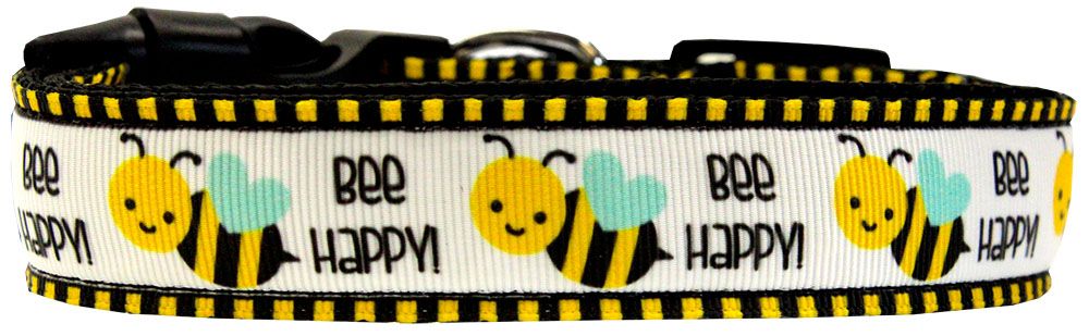 Bee Happy Nylon Dog Collar