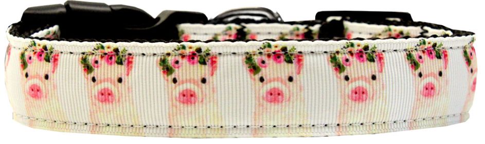 Pretty Baby Pigs Nylon Dog Collar (Option: Large)