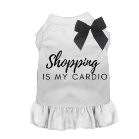 Shopping is My Cardio Dress (Color: White, size: X Small)