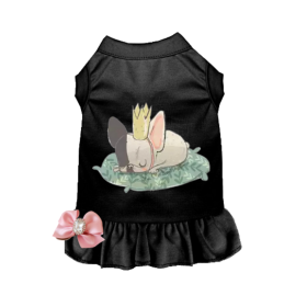 Sleepy Frenchie Tee-Dress (Color: Black, size: X Small)