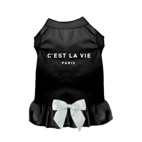 Dog's C' EST LA VIE Dress (Color: Black, size: X Small)