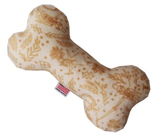 6" Plush Bone Dog Toy (Option: Cream Holiday Whimsy)