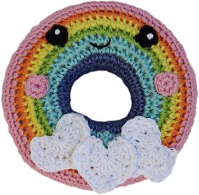 Knit Knacks (Option: Rainbow Donut Organic Cotton Small Dog Toy)