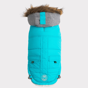 GF Dog Water-repellent Winter Sailor Parka (Color: Aqua, size: 2XL)