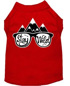 Stay Wild Screen Print Dog Shirt (Option: Red XS)