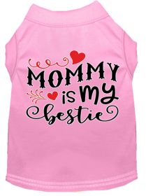Mommy is my Bestie Screen Print Dog Shirt (Option: Light Pink XS)