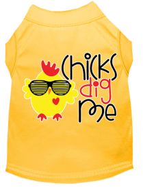 Chicks Dig Me Screen Print Dog Shirt (Option: Yellow XS)