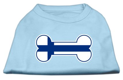 Bone Shaped Finland Flag Screen Print Shirts (Option: Baby Blue XS)